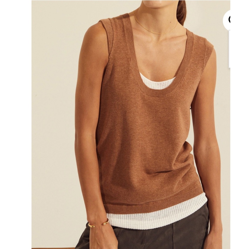 Brochu Walker Brown Sleeveless Knit Tank Top